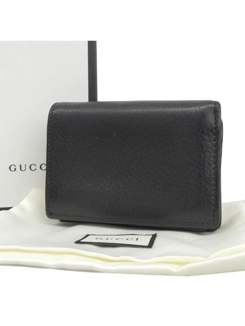 Gucci Petit Marmont Bifold Leather Wallet Compact Black - Picture 2 of 10